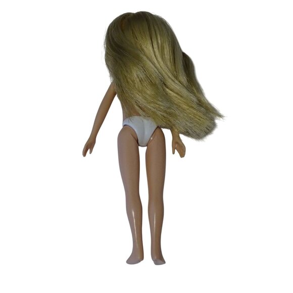 Arklu Lottie Doll Long Blonde Hair with Pink Shirt and Striped Footed Tights 7" - Picture 5 of 10